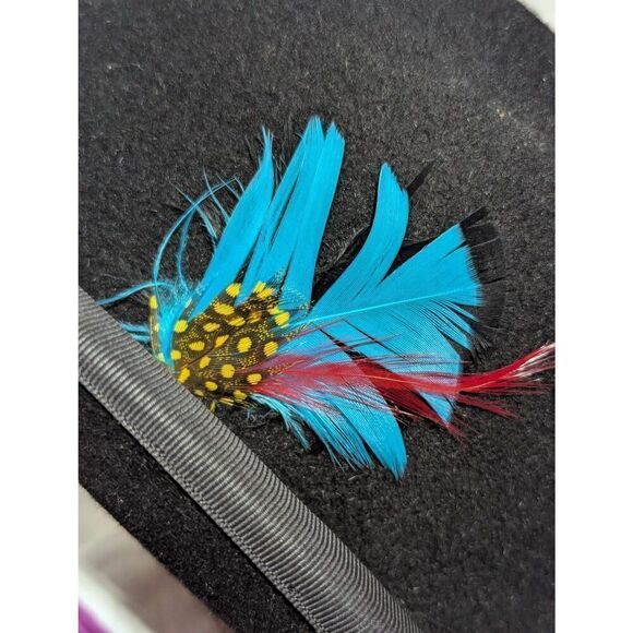 Christy's Of London Unisex Black Fur Wool Felt Feather Adorned Bowler Hat Size 7 - Picture 6 of 10